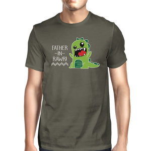 Father-In-Rawr Men's Dark Gray Funny Graphic Tee For Fathers Day