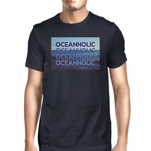 Oceanholic Mens Navy Graphic Tee Lightweight Tropical Design Tee