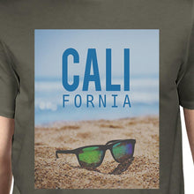 California Beach Sunglasses Real Photo Mens Crewneck Summer Tee
