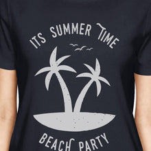 It's Summer Time Beach Party Womens Navy Shirt